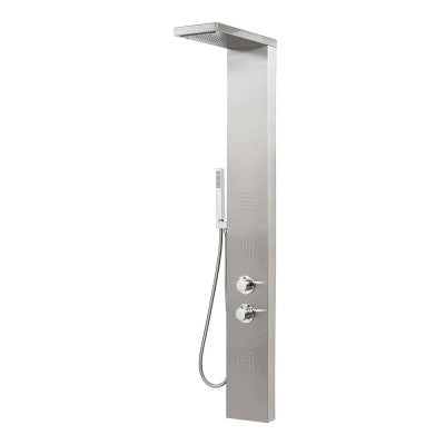 Colonna doccia termostatica in acciaio inox satinato con 4 funzioni