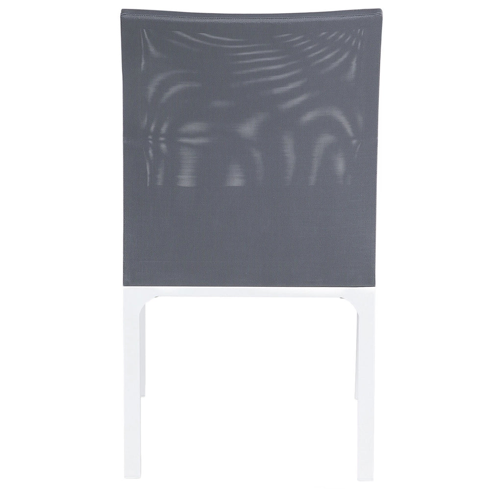 Set da pranzo da giardino Piano in vetro grigio 202 x 90 cm Struttura in alluminio a 6 posti con imbottiture per cuscino del sedile