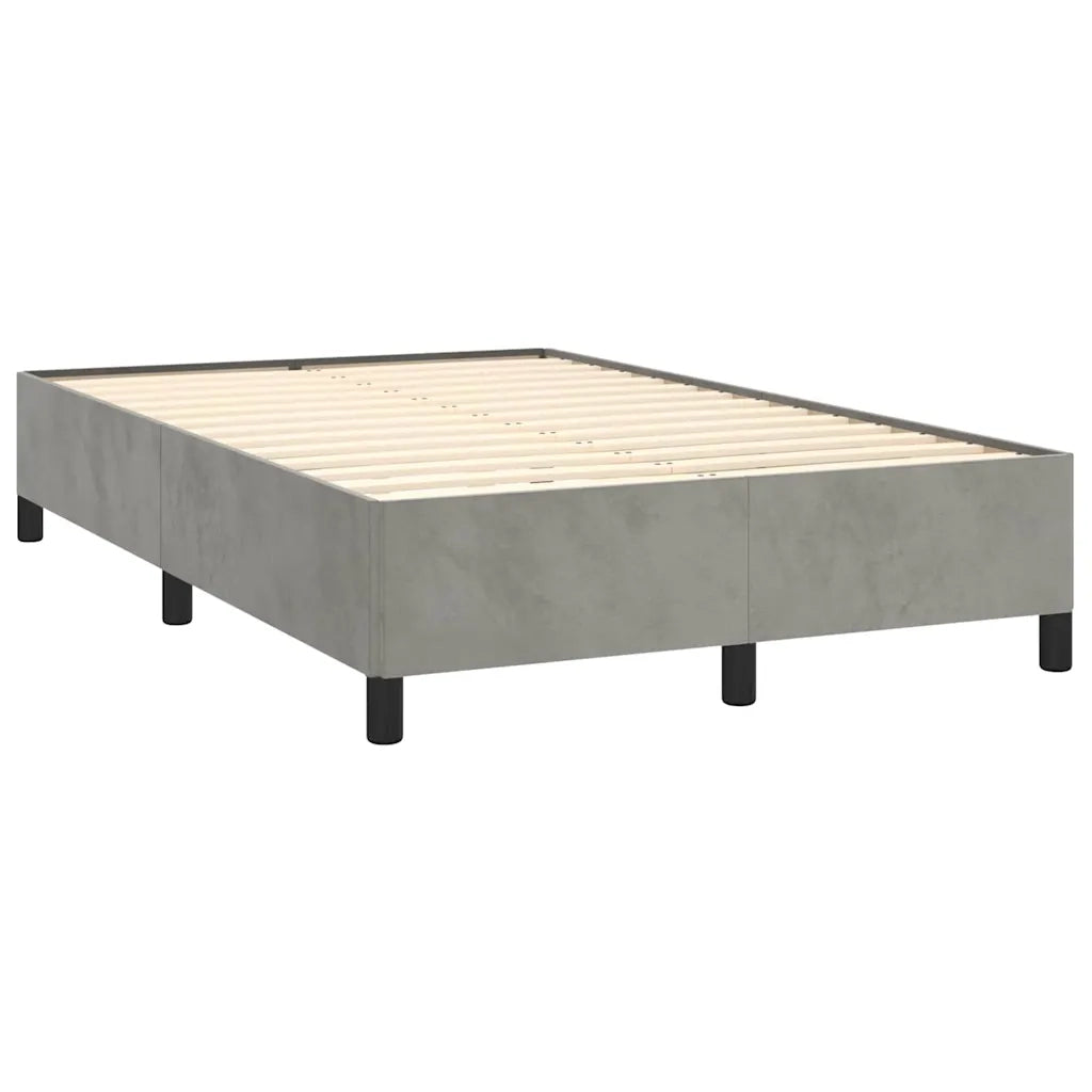 Letto a Molle Materasso e LED Grigio Chiaro 120x190 cm Velluto