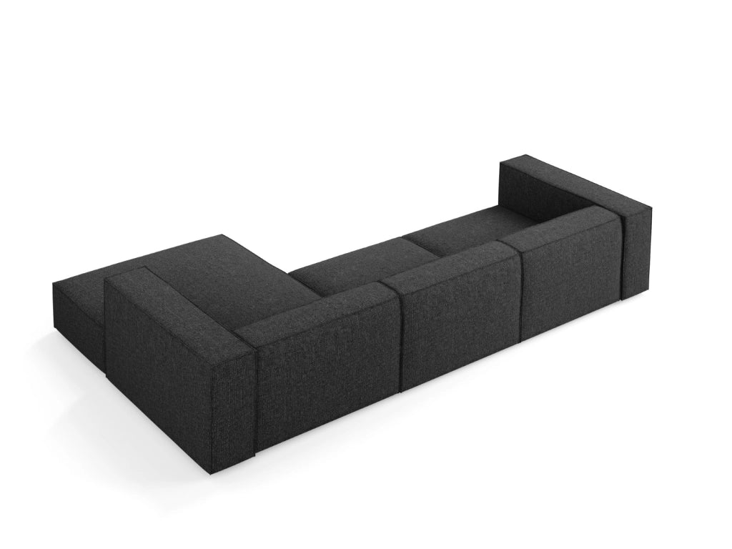 Cosmopolitan Design - Divano angolare destro "Arendal" 4 posti in ciniglia nero 