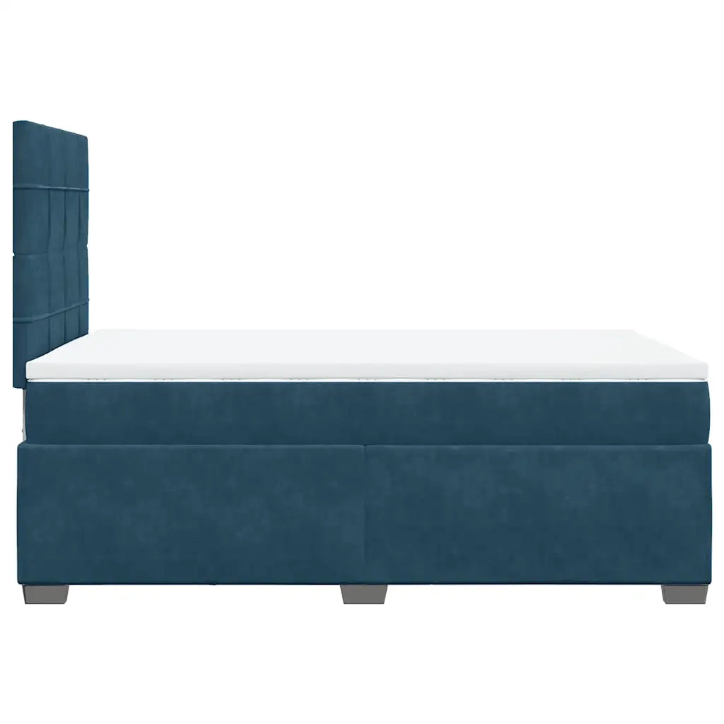 Giroletto a Molle con Materasso Blu 120x190 cm in Velluto