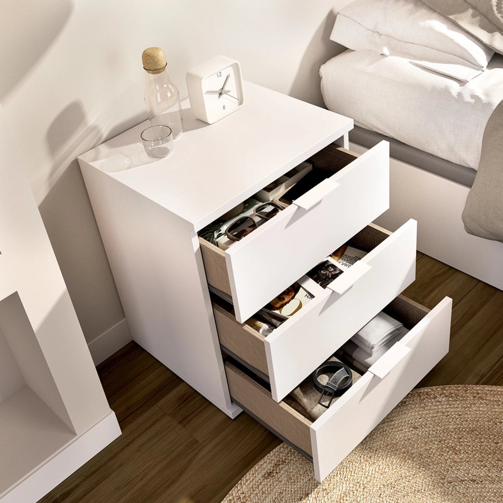 Blythe, Comodino un Ripiano, 34x42x57h cm Bianco