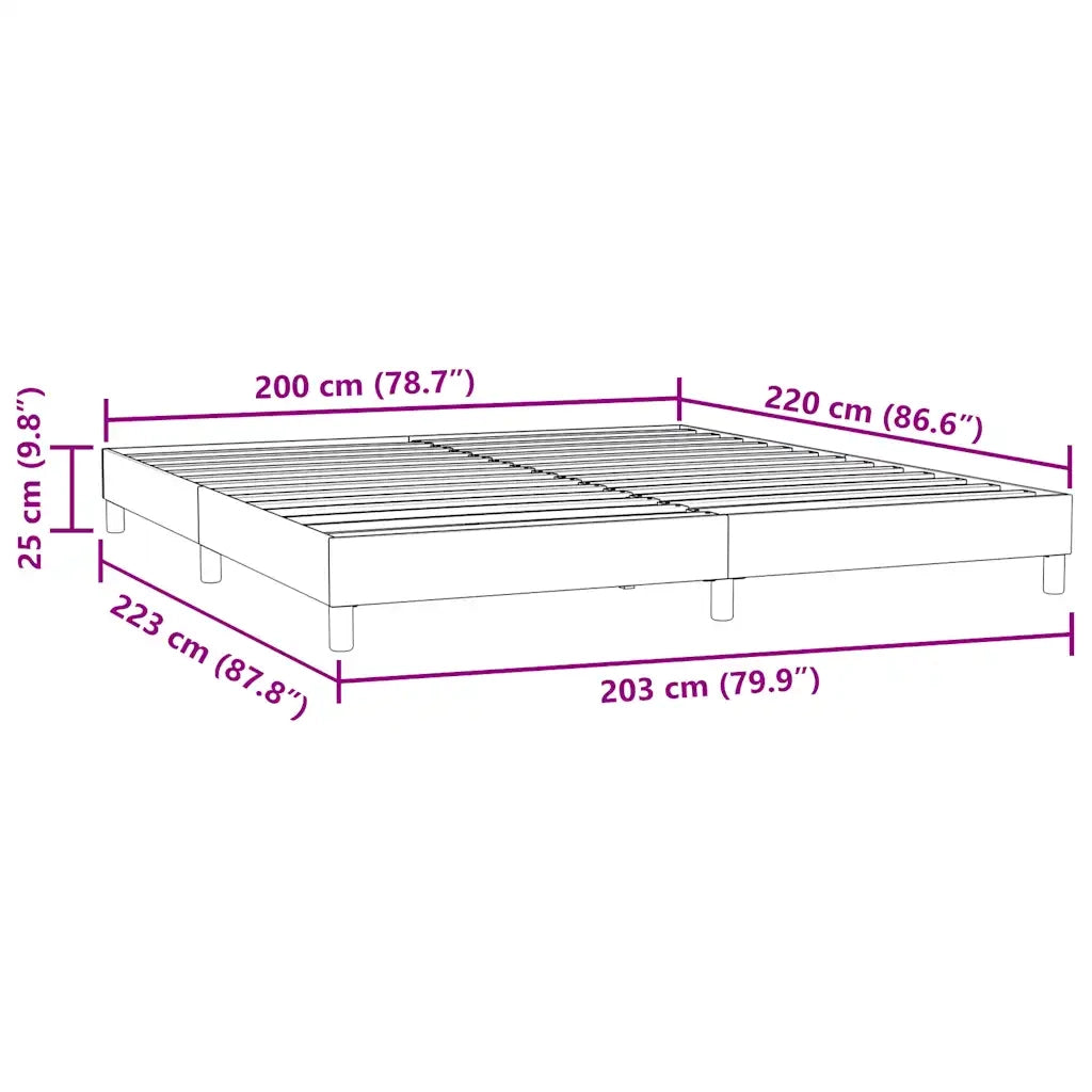 Letto a Molle senza Materasso Blu Scuro 200x220 cm in Velluto 3315895
