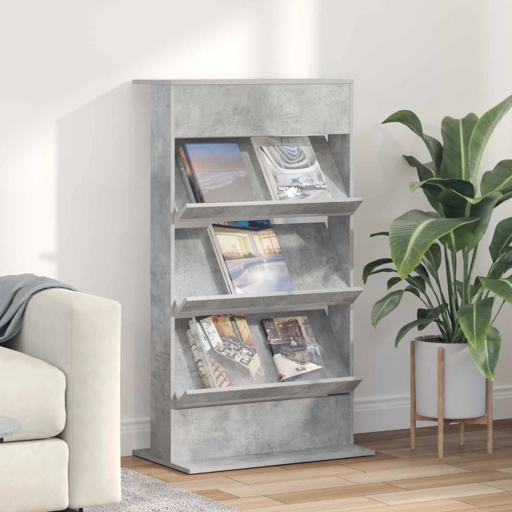 Scaffale per riviste Grigio cemento 70 x 41 x 126 cm CFW1427242