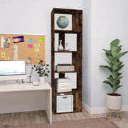 Libreria-Scaffale per Libri-Mobile di Stoccaggio Rovere Fumo 45x24x160 cm in Legno Multistrato