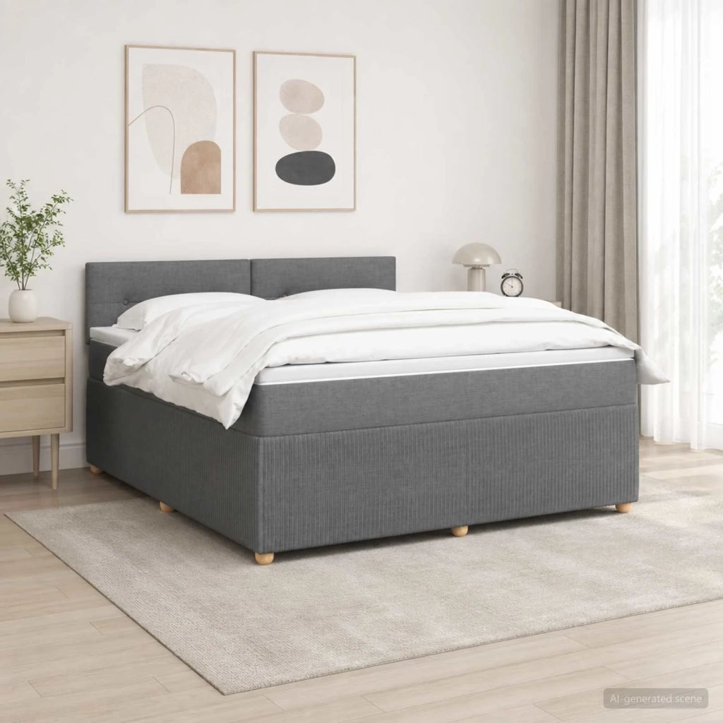 Letto box spring con materasso Grigio Scuro 180 x 200 cm 3452989
