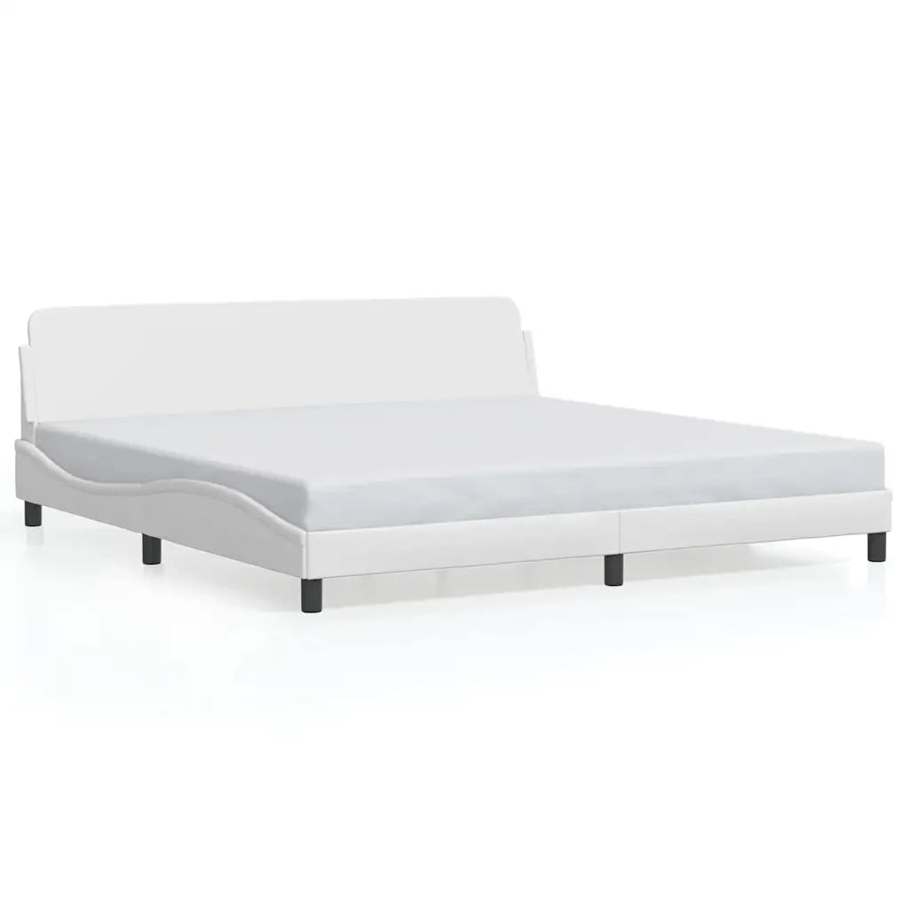 Giroletto con Testiera Bianco 200x200 cm in Similpelle