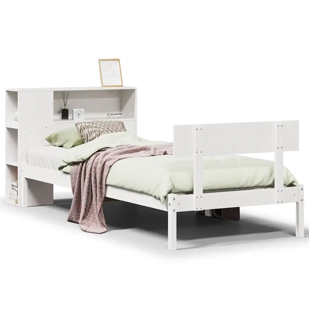 Letto con Libreria senza Materasso 75x190 cm in Legno Pino 3321785