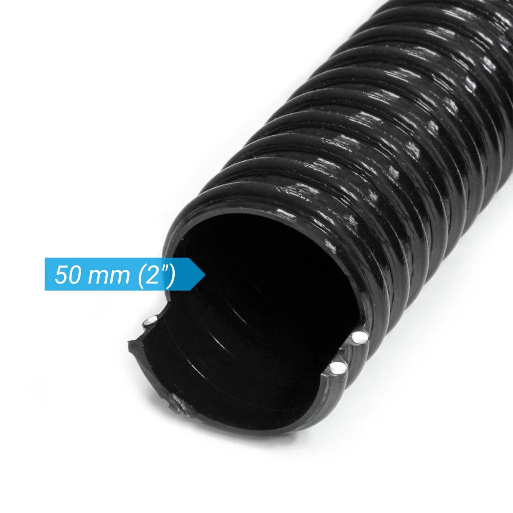 Tubo a spirale per laghetti 25 m 50 mm (2") nero Tubo spiralato per aspirazione