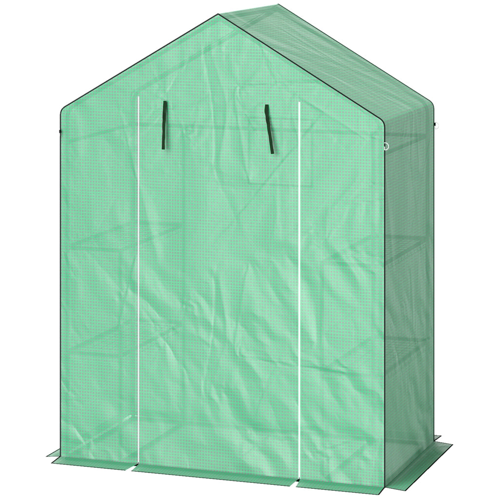 Serra da giardino con ripiani ¨C zephmum ¨C verde 143x74x190 cm