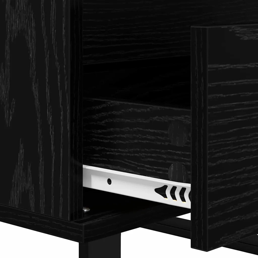 Credenza con Cassetto-Buffet-Armadio da cucina Rovere nero Legno multistrato