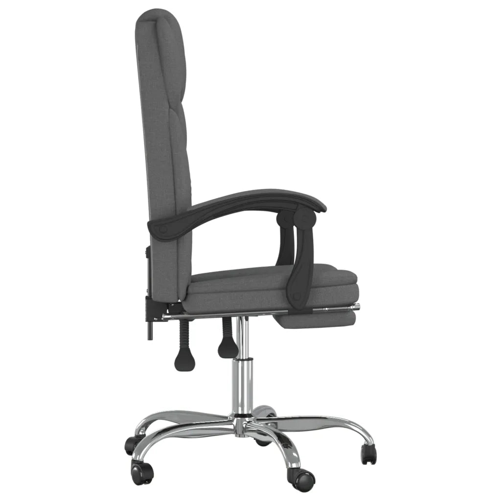 Poltrona da Ufficio Reclinabile Grigio Scuro in Tessuto 349696