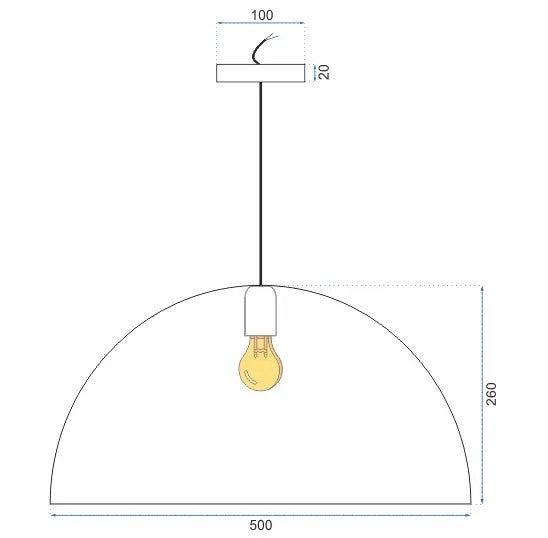 Lampada Da Soffitto Pensile Vasca Metallico Nera 50 Cm