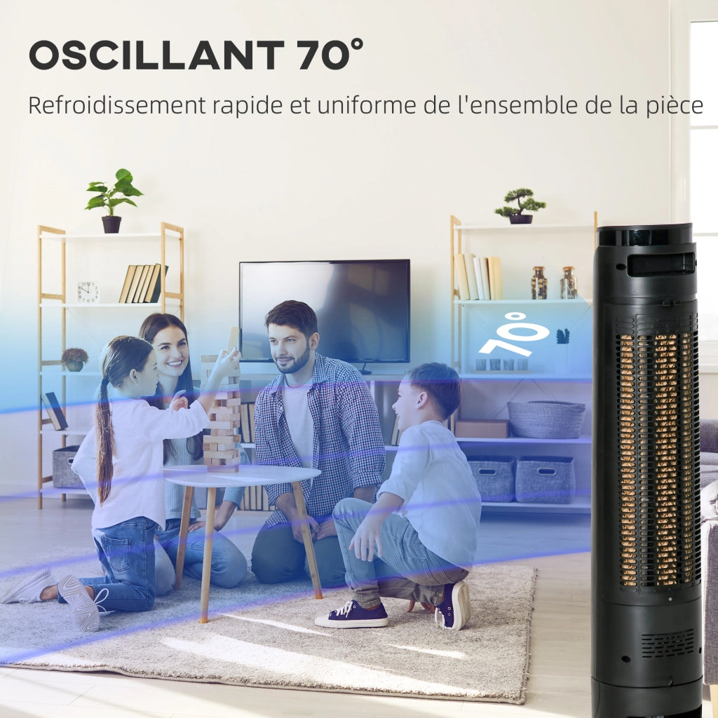 Ventilatore colonna ¨C Zephmum ¨C Nero, telecomando, 4 modalit¨¤, 3 velocit¨¤, oscillante