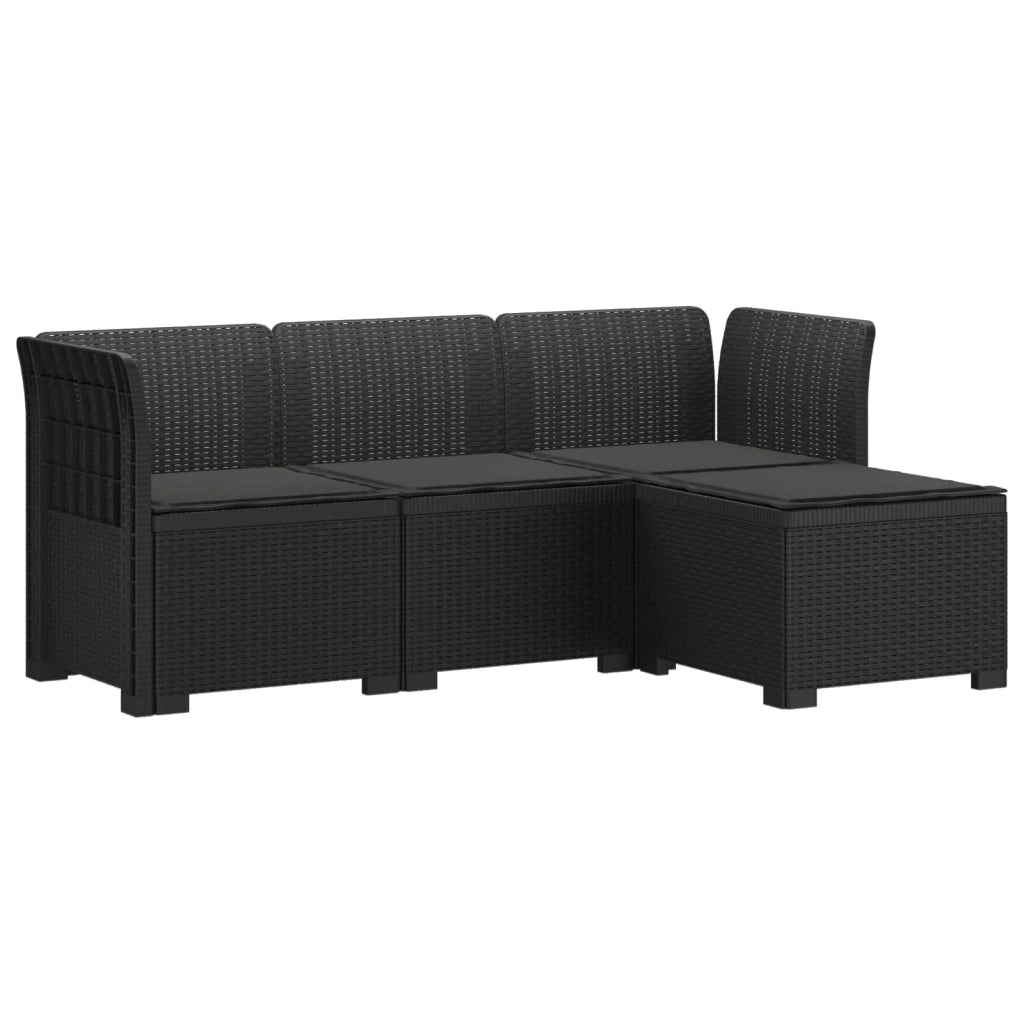 Divano da giardino 4 posti con cuscini aspetto rattan PP 3443927