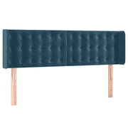 Testiera | Testata ad Orecchio Blu Scuro 147x16x78/88 cm in Velluto