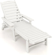 Lettino da giardino, con schienale regolabile in 4 posizioni, portabibite e braccioli, resistente alle intemperie, per terrazza, giardino, piscina, portata fino a 150 kg