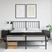 Comodini 2 pz-Set di 2 Tavolino da notte Nero 36x39x50,5 cm in Acciaio 182581
