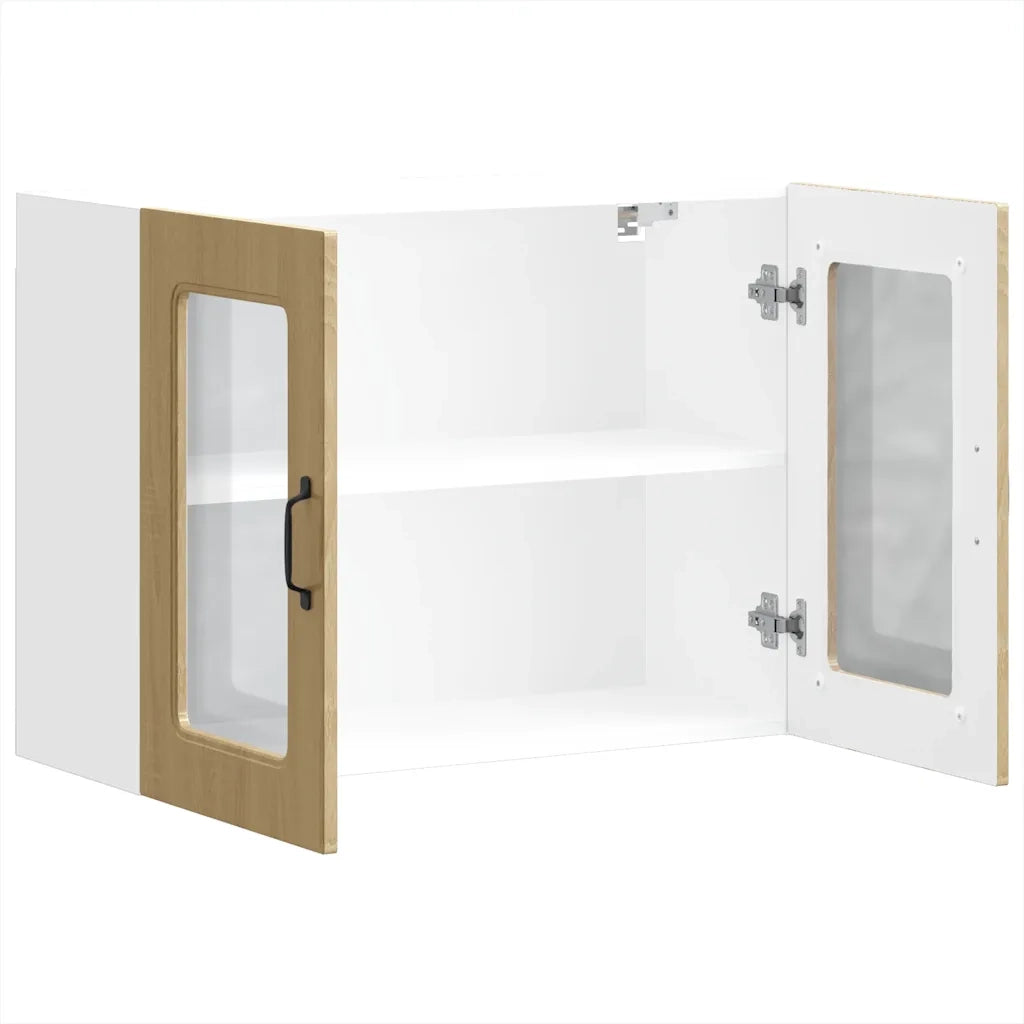 Pensile da Cucina con Porta in Vetro Kalmar Rovere Sonoma