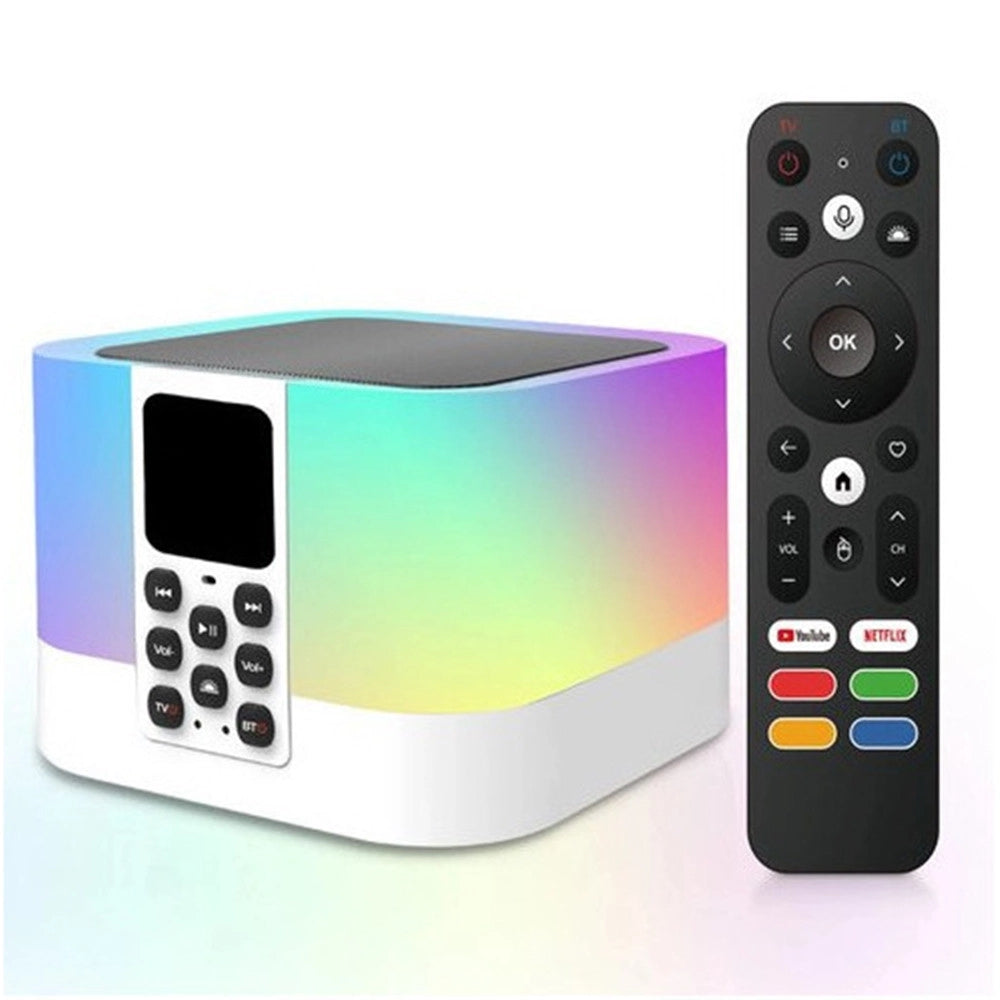 Trade Shop - Tv Box 8k Ultra Hd Altoparlante Bluetooth Android 15 Wifi 6 Illuminazione Rgb Tv6 Mate -