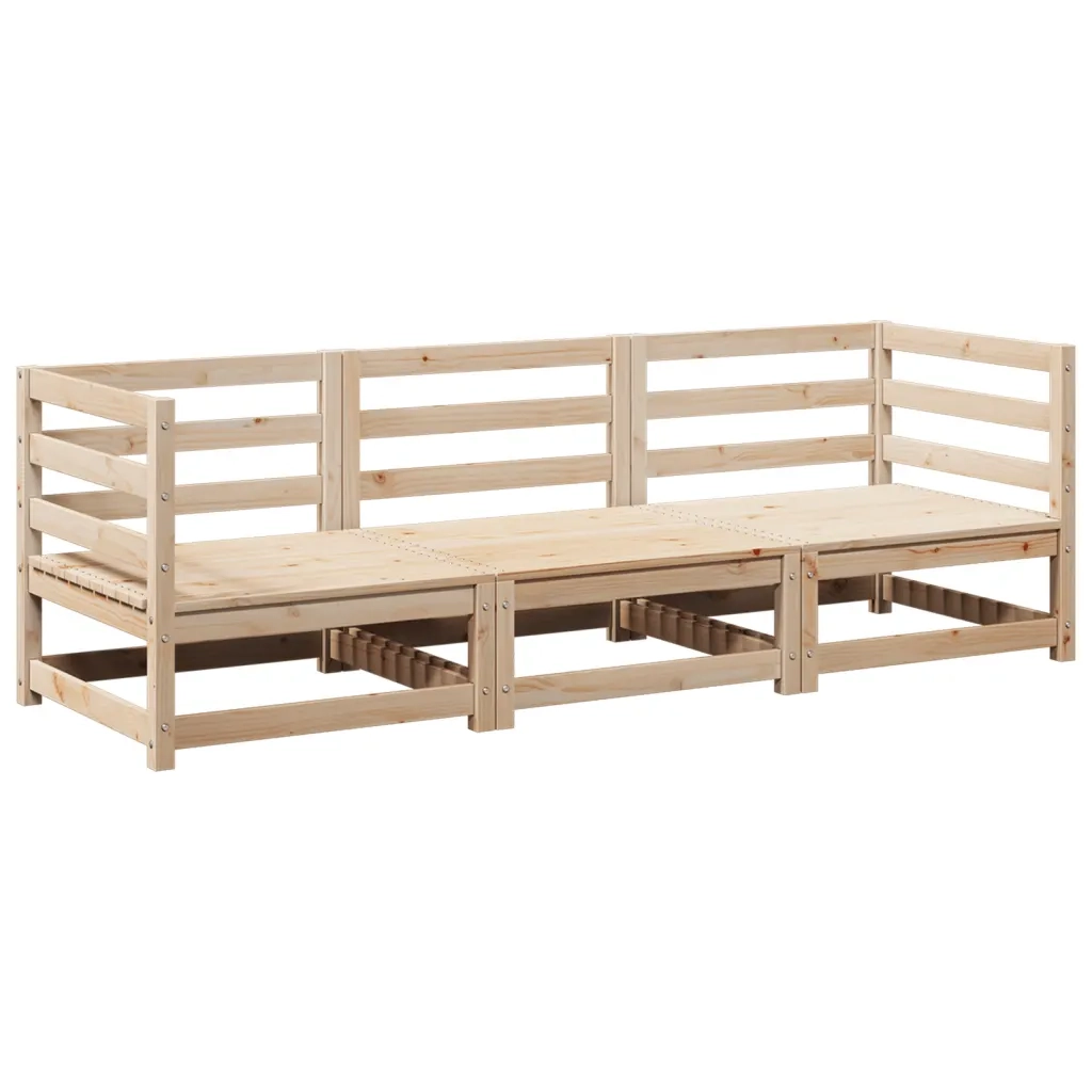 Set Divani da Giardino 3 pz | Set Salotto da Giardino in Legno Massello di Pino