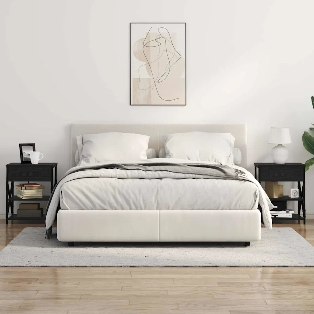 Armadio da Notte Rovere Nero 41 x 31 x 51 cm Legno multistrato 859515