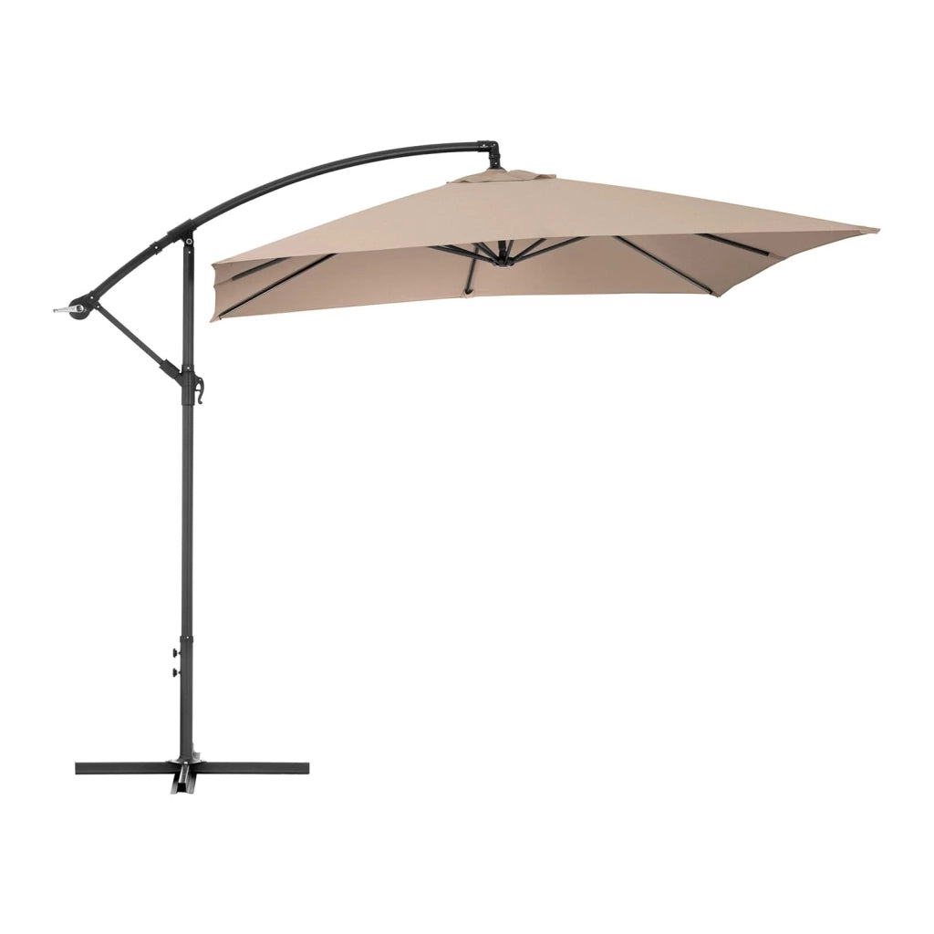 Ombrellone a braccio rettangolare 250 x 250 cm inclinabile crema 14_0007585
