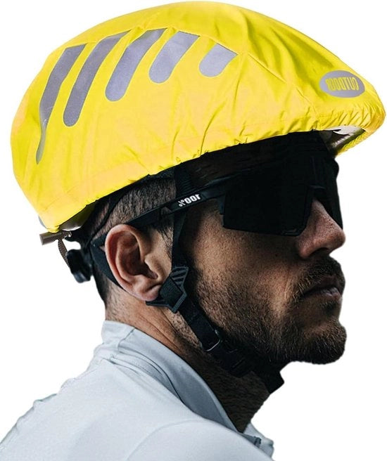 Cappello da bicicletta universale impermeabile - protezione da pioggia - strisce riflettenti - uomo donna bambino