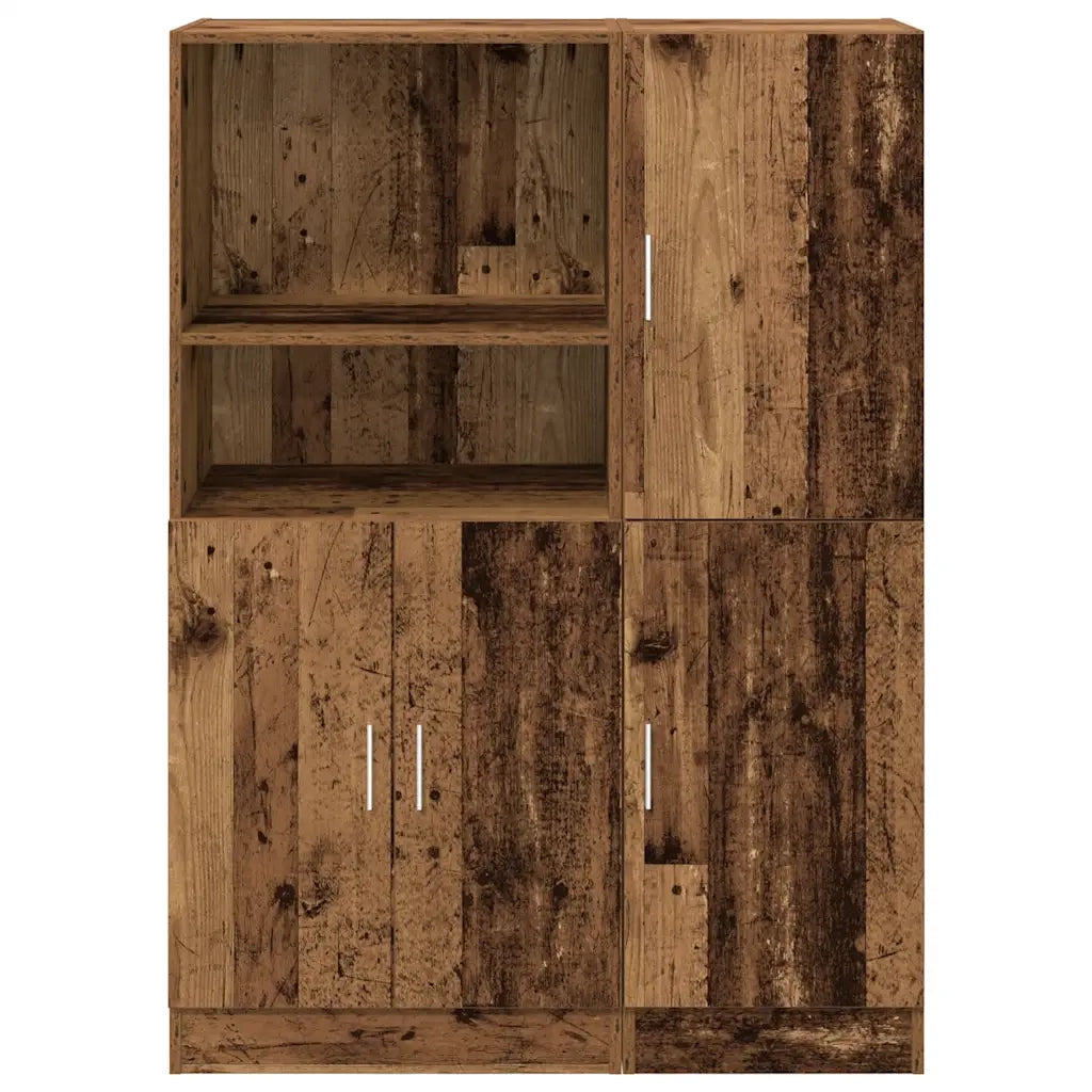 Set di Mobili da Cucina 2 pz-Armadietto Cucina Legno Antico in Truciolato