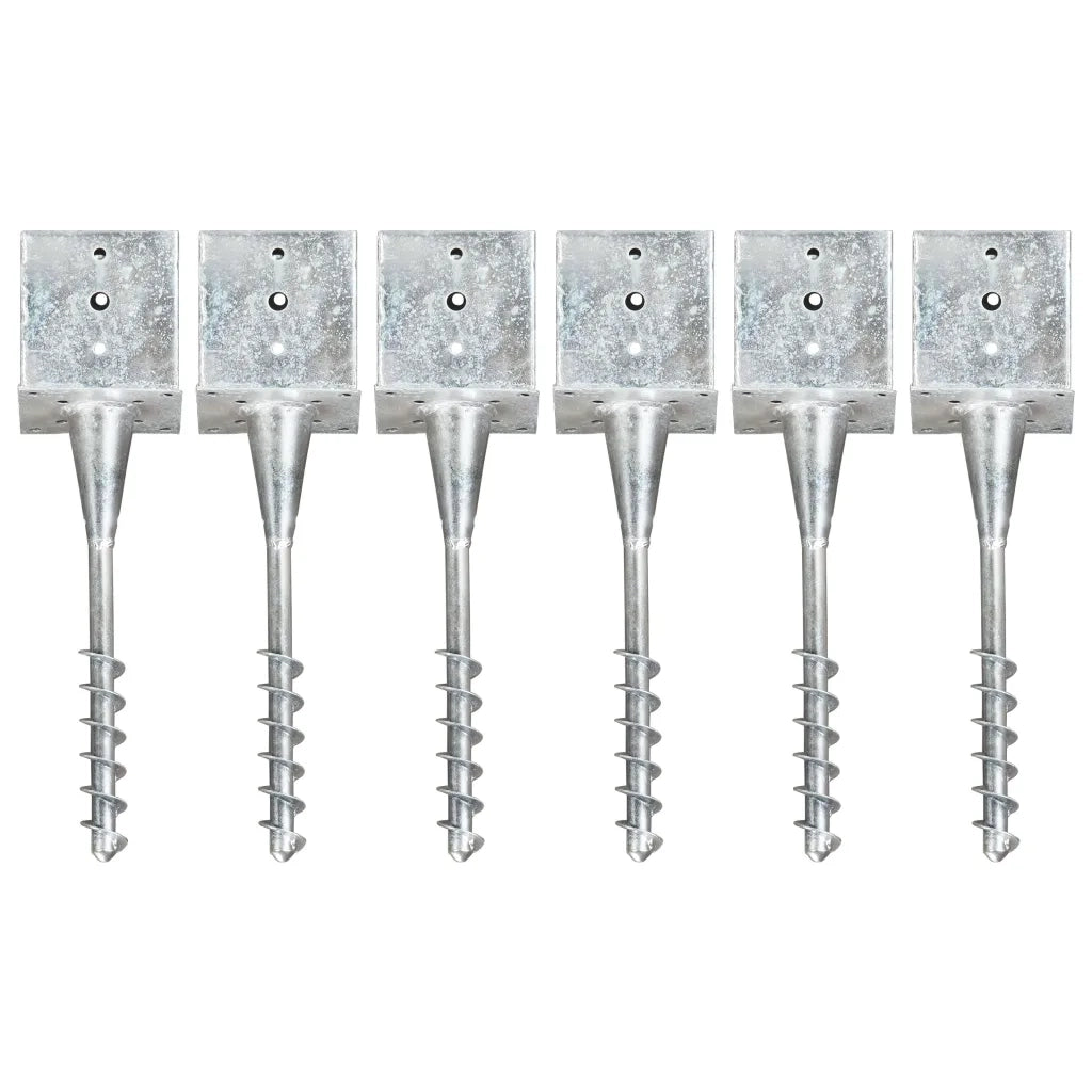 Picchetti di Terra 6 pz Argento 14x14x58 cm in Acciaio Zincato