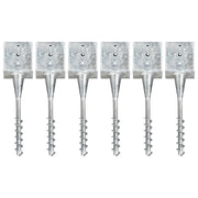 Picchetti di Terra 6 pz Argento 14x14x58 cm in Acciaio Zincato
