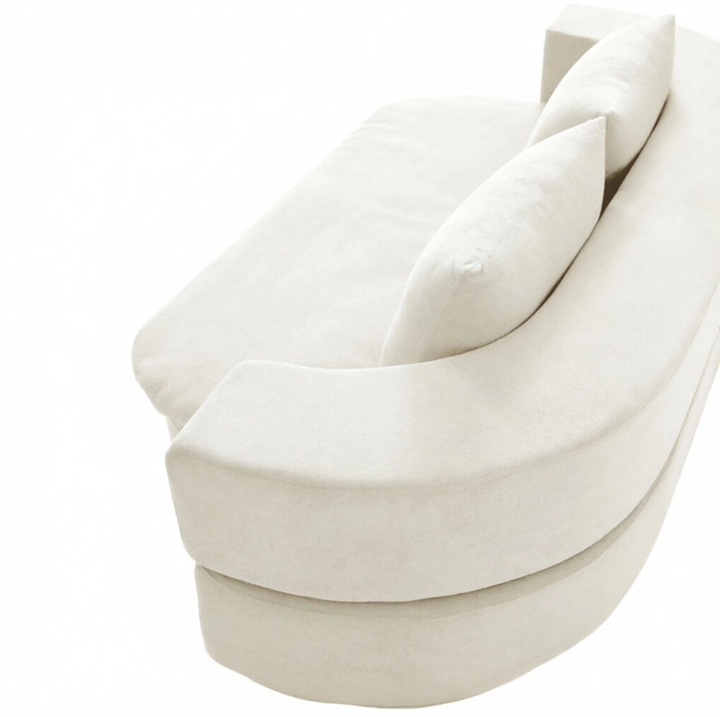 Divano letto pieghevole 3 in 1 in flanella; bianco sporco