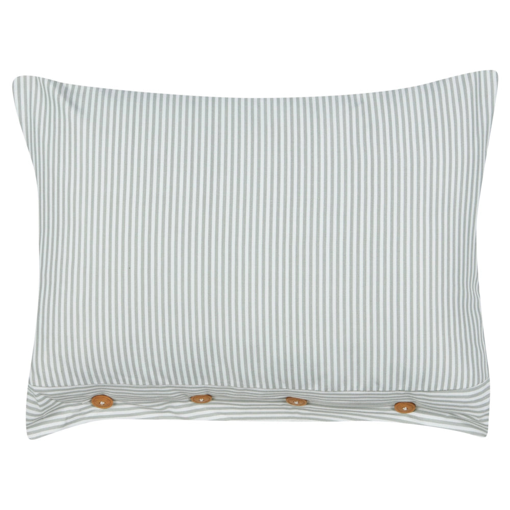 Set di 2 cuscini verde e bianco a righe quadrato con Bottoni 40 x 60 cm stile moderno