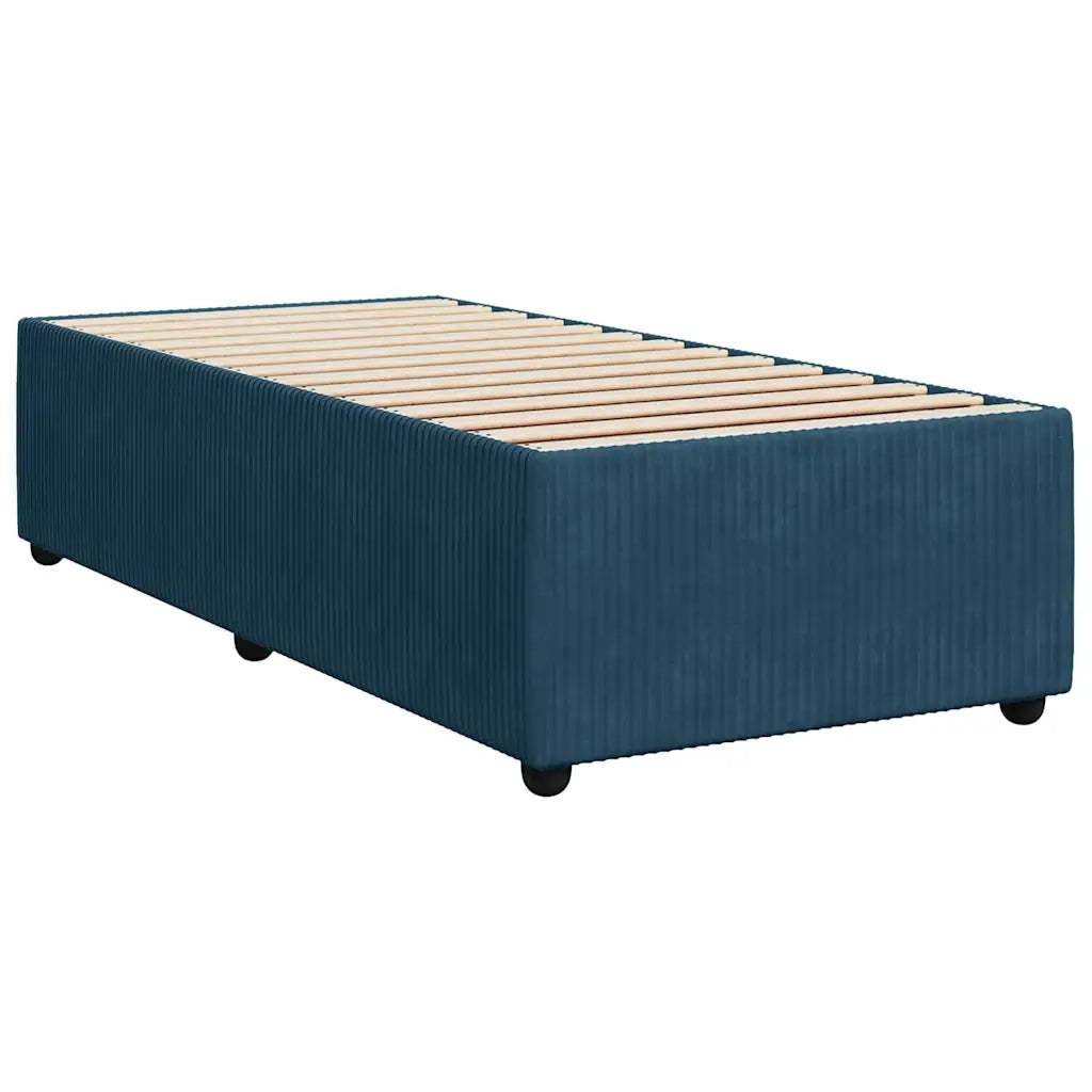 Giroletto a Molle con Materasso Blu Scuro 90x200 cm in Velluto 3292248