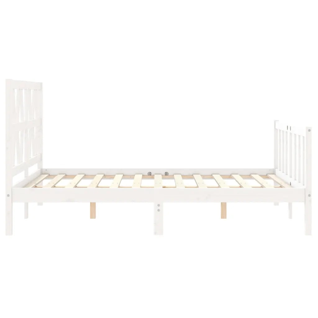 Giroletto senza Materasso-Struttura Letto Bianco 120x200 cm Legno Massello Pino 497301