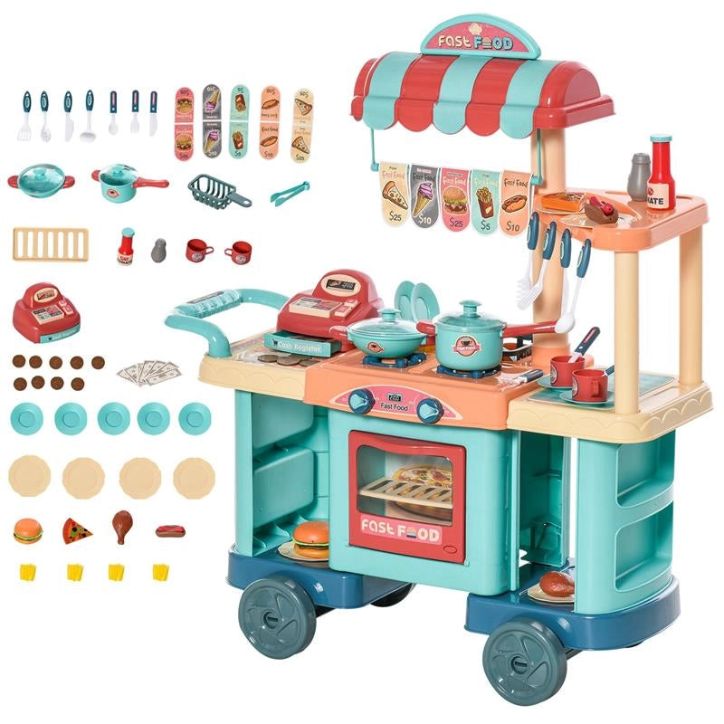 CUCINA GIOCATTOLO PER BAMBINI 3-6 ANNI CON 50 ACCESSORI INCLUSI