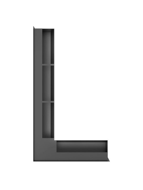 Griglia di ventilazione Angolare per camino 95x800x450 - Loft Angle sinistra nera