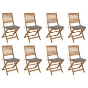 Sedie da Giardino Pieghevoli 8 pz con Cuscini Massello Acacia cod mxl 13846