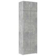 Mobile contenitore alto 70 x 42,5 x 225 cm con 8 scomparti design moderno e multifunzionale in legno composito grigio cemento 02_0055583
