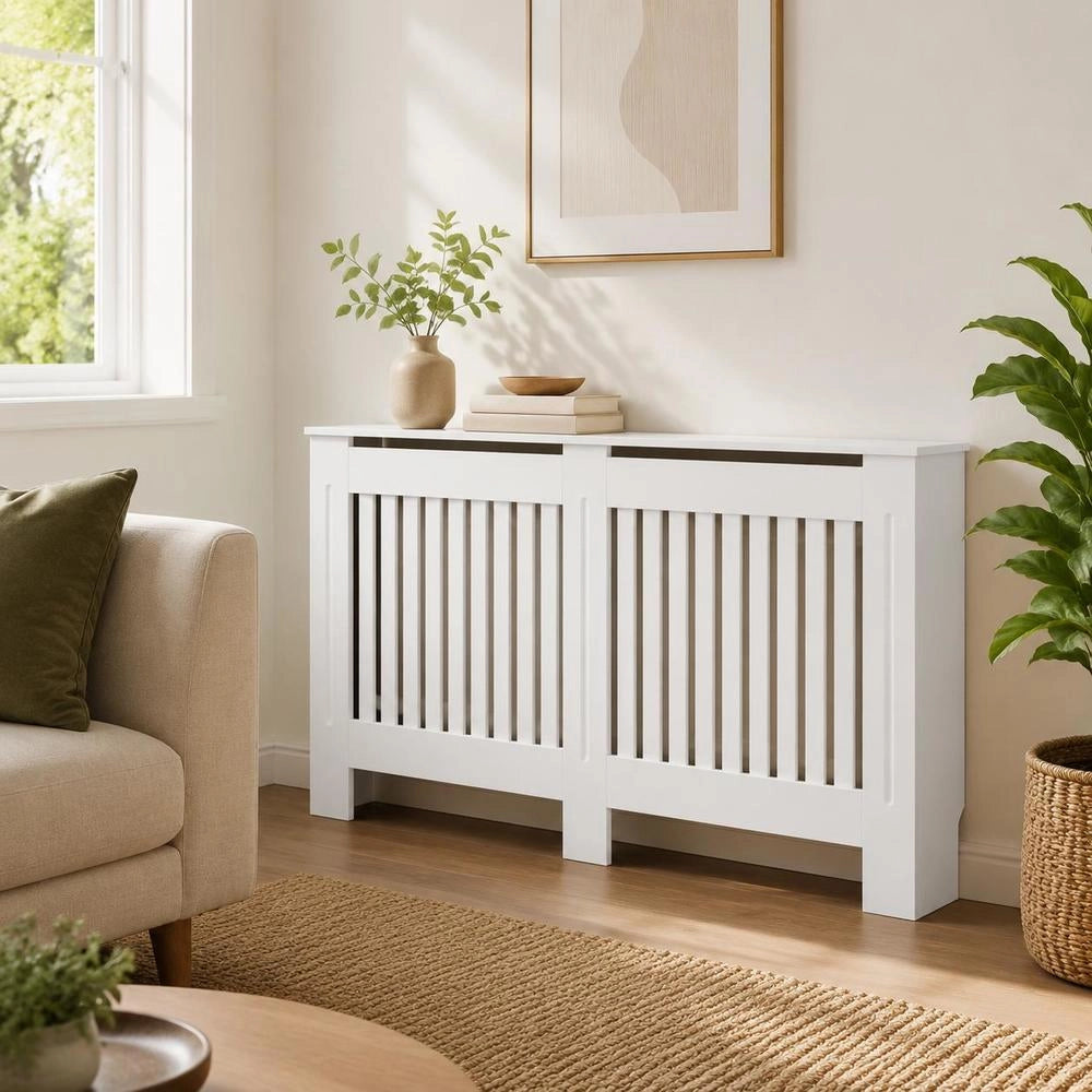 Radiator Cover White MDF 172 Cm