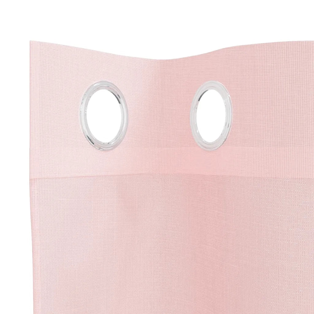 Tende in Voile con Occhielli 2 pz Rosa Chiaro 140x140 cm 4102083