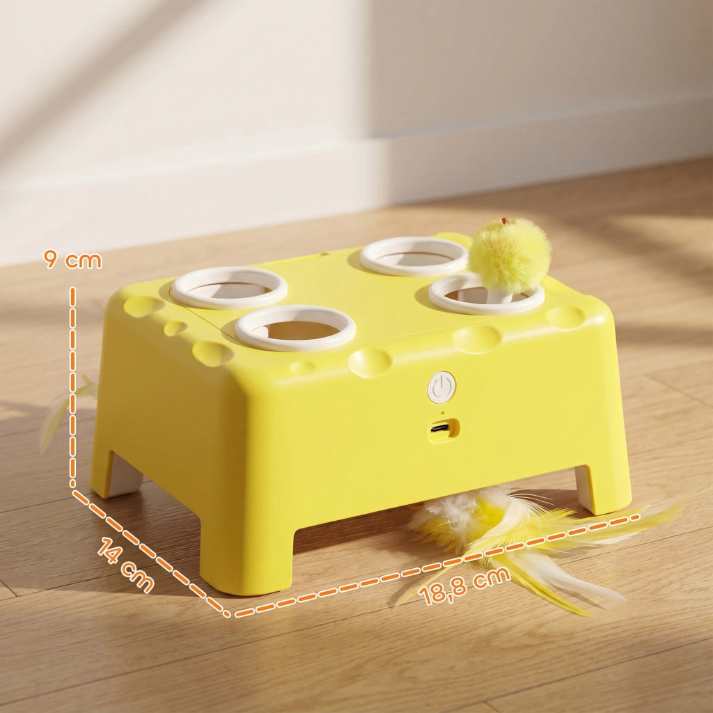 Giocattolo Interattivo per Gatti Ricaricabile ¨C zephmum ¨C Giallo 18.8x14x6 cm