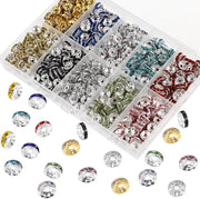 700 pezzi 8 mm spacer rotondi per creare gioielli - 10 colori spacer cristallo spacer rotondi separati