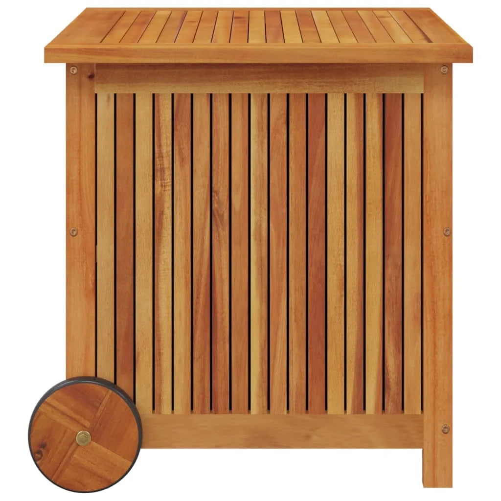 Baule da giardino con ruote 60 x 50 x 58 cm legno di acacia 02_0013066