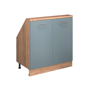 Mobile cucina sottotetto R-Line Grigio-blu/Rovere dorato 80 cm con 2 porte Vicco