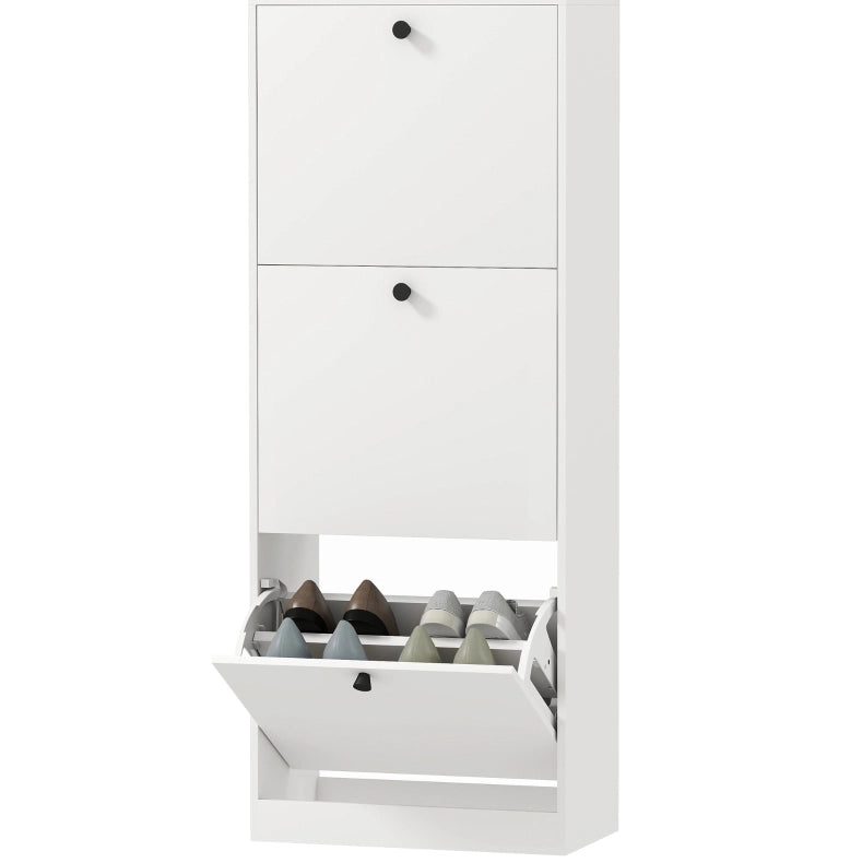 Scarpiera stretta a 3 ribalte, bianco