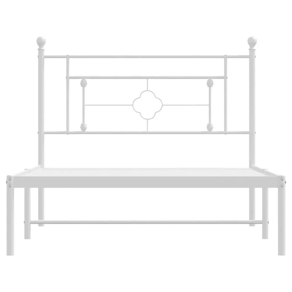 Giroletto con Testiera Metallo Bianco 107x203 cm