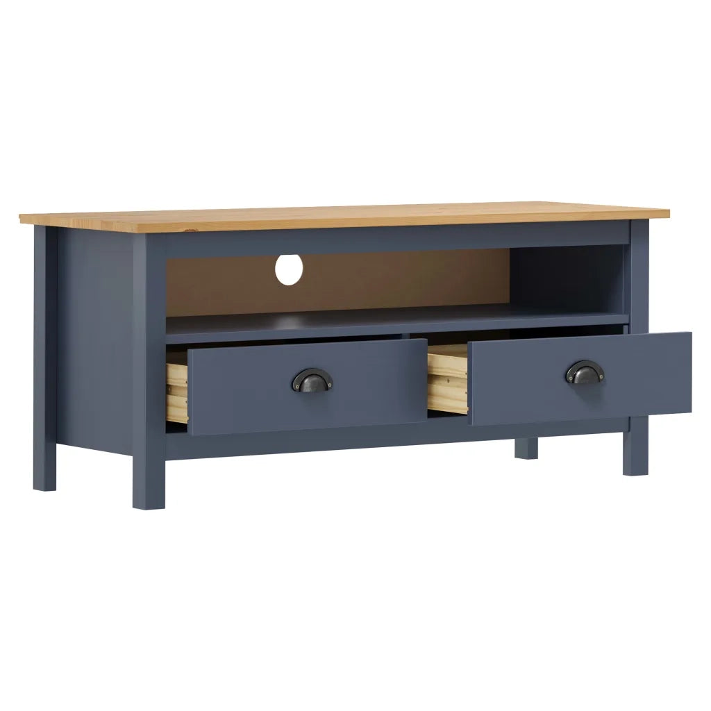 Mobile Porta TV-Credenza per TV Hill Grigio 110x40x47 cm in Legno di Pino
