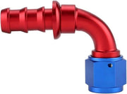 Eindaansluiting brandstofslang AN8 - 45° 90° 180° - manuale azionamento a giroscopio - linea olio gas carburante - montaggio maschio 90° - standard.
