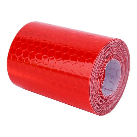 Tape Riflettente Acqua-Resistente - Adesivo Auto - Nastro di Avviso 5x300cm - Visibile - Segnalazione di Divieto - Qualità Professionale